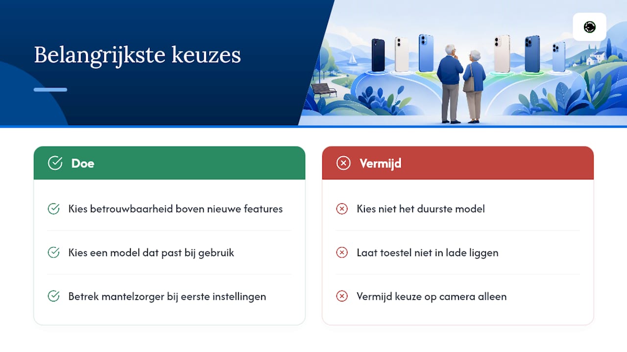 Wat telt echt bij een refurbished iPhone voor een senior? — overview diagram