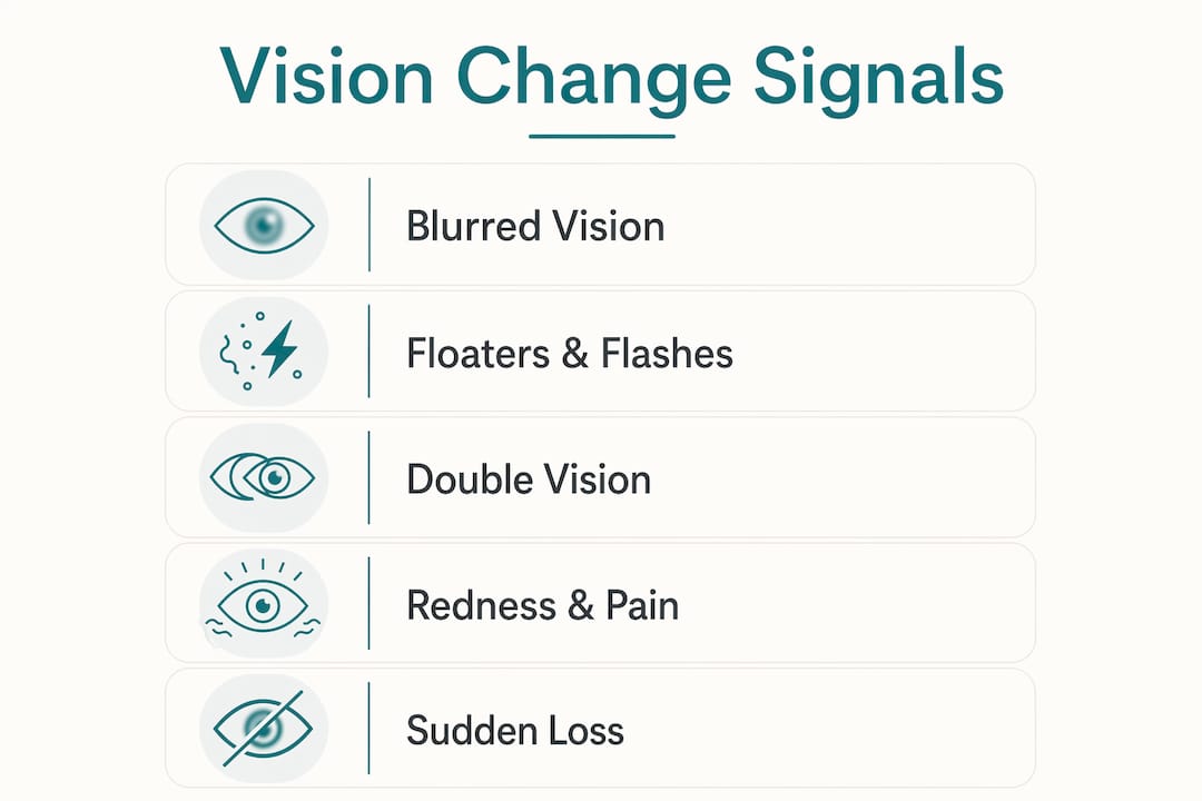 Infographic outlining key vision change signals