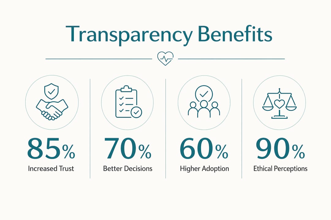 Infographic showing transparency benefits in health platforms