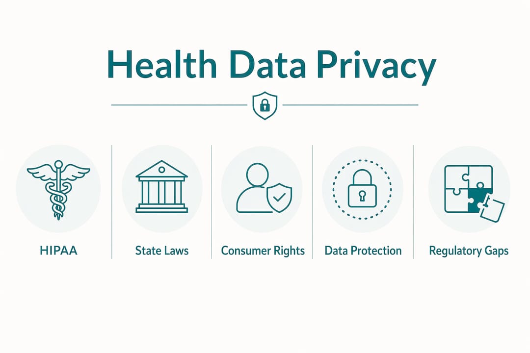Infographic showing health data privacy laws overview