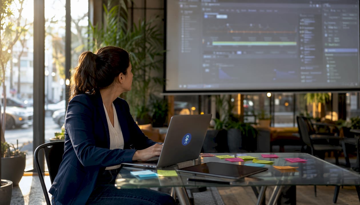 Engineer using profiling tools for app performance