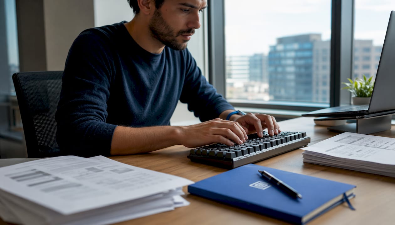 Developer generating API documentation at desk