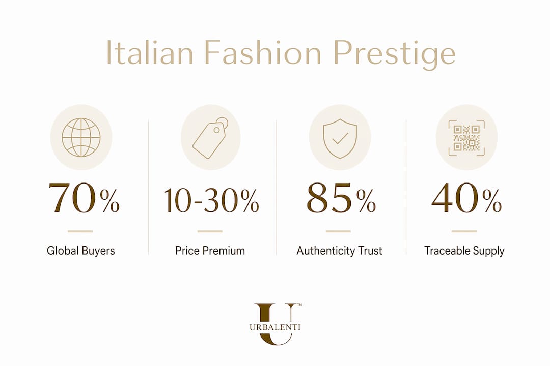 Infographic showing Italian fashion prestige statistics