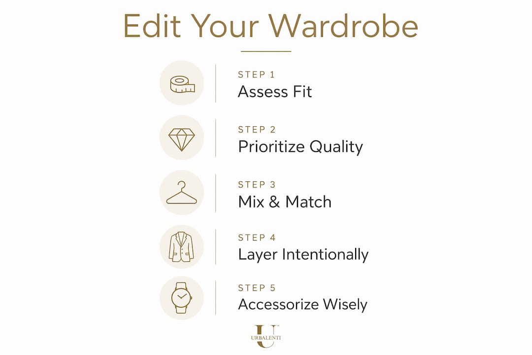 Infographic showing wardrobe editing steps