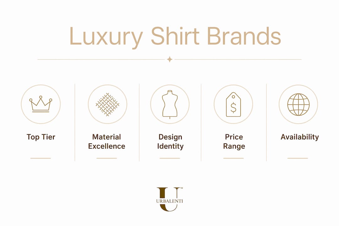 Infographic showing luxury shirt brand hierarchy