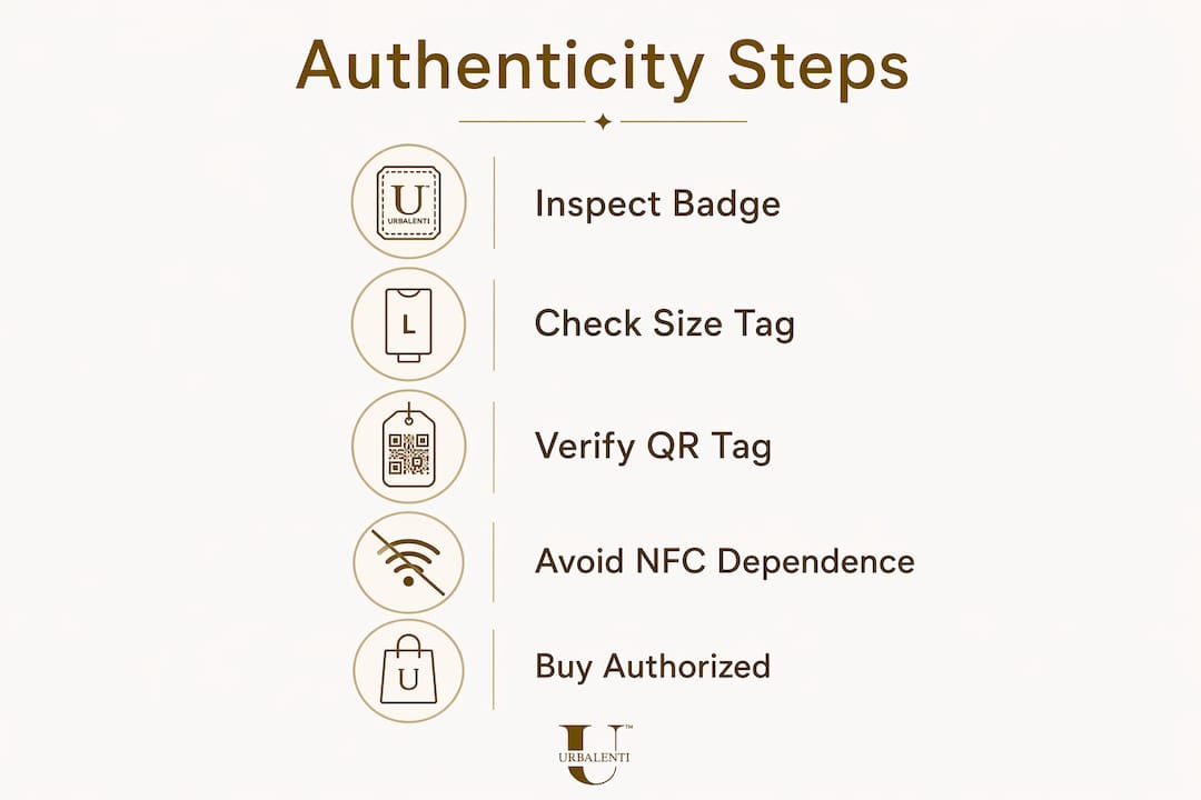 Infographic showing steps to verify authenticity of Moncler cardigans