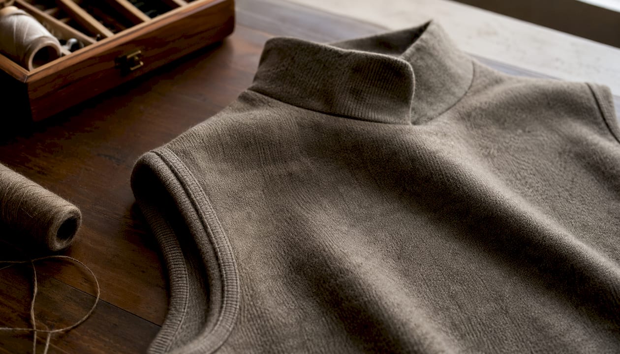 Close-up of premium vest stitching and fabric texture