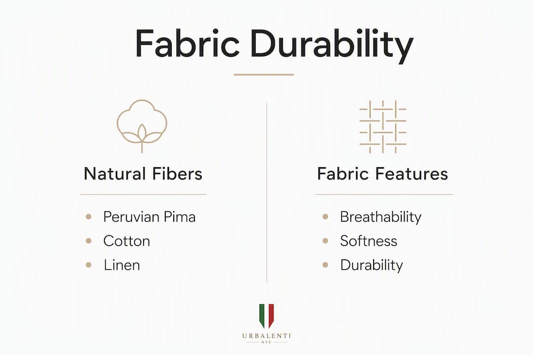 Infographic comparing fabric types and features
