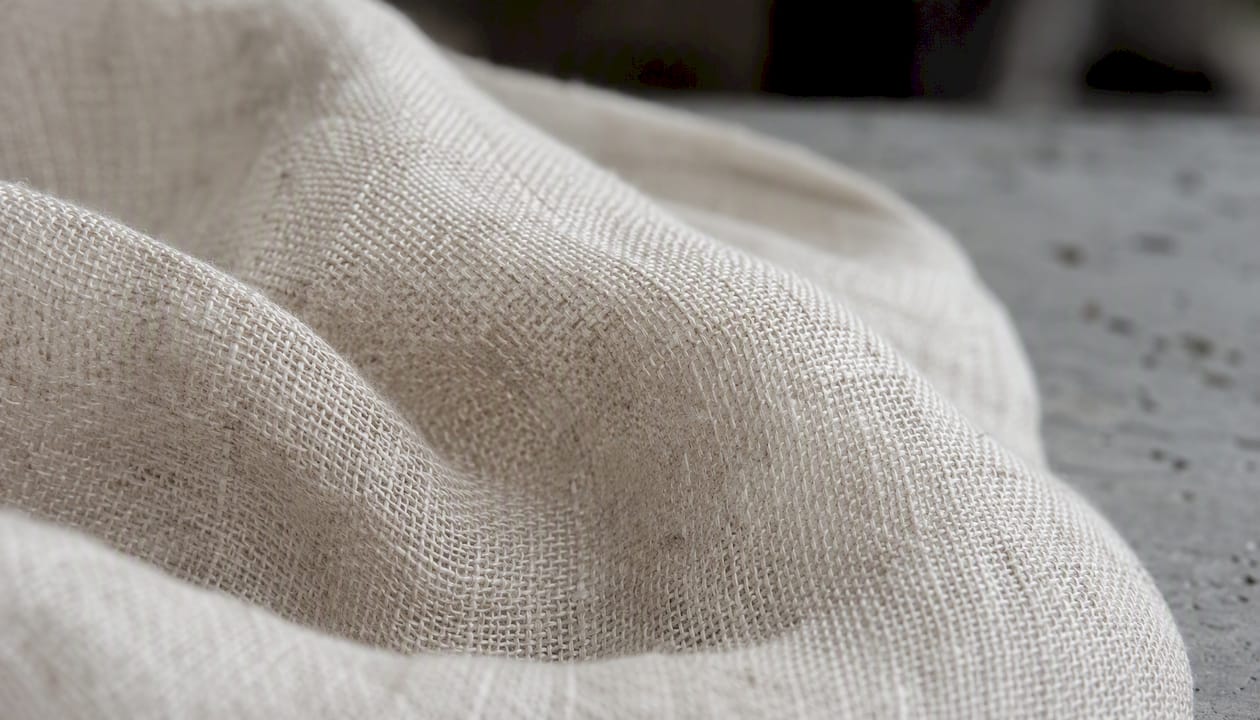 Close-up of pure flax linen fiber texture