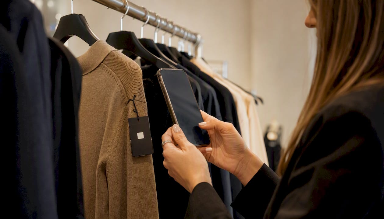 Scanning NFC tag on garment for authenticity