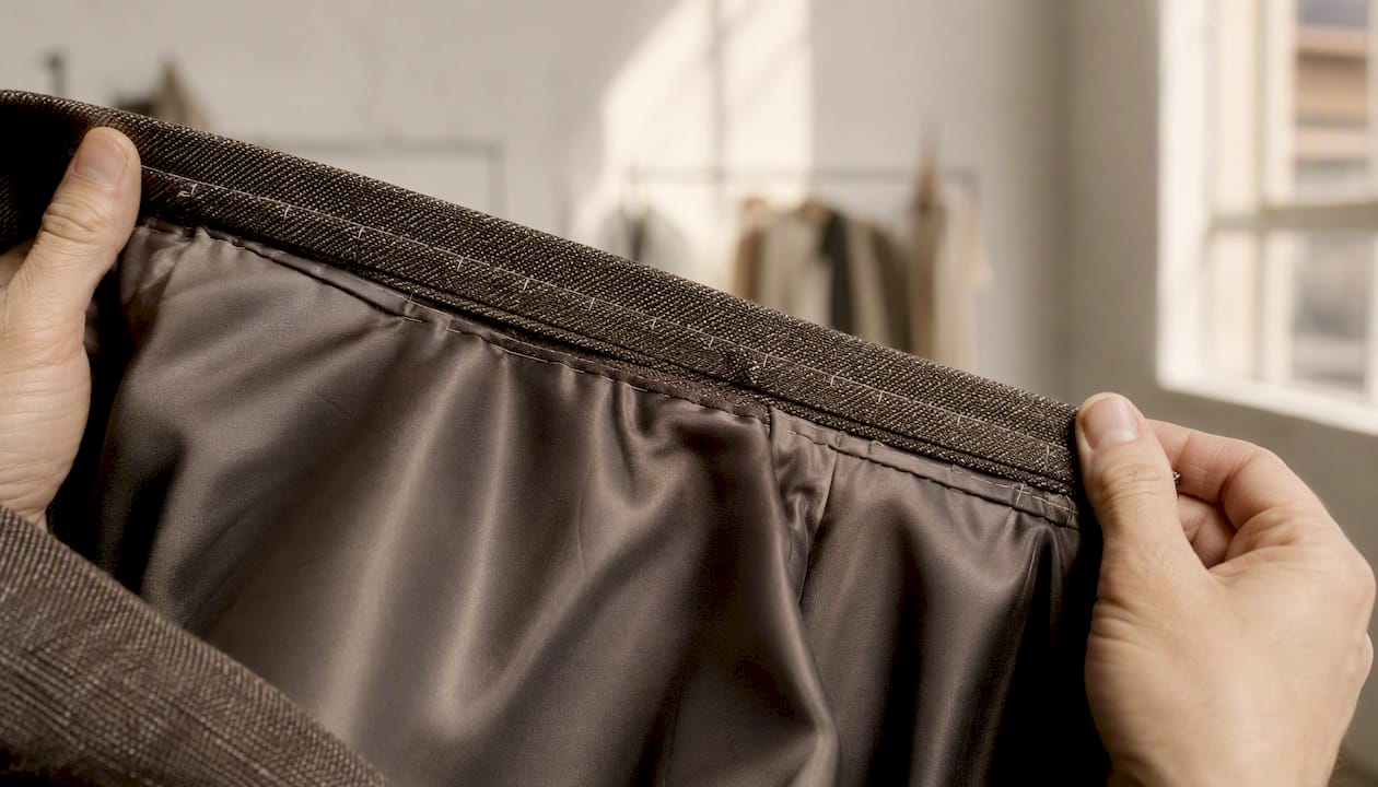 Interior seams detail of Milan garment