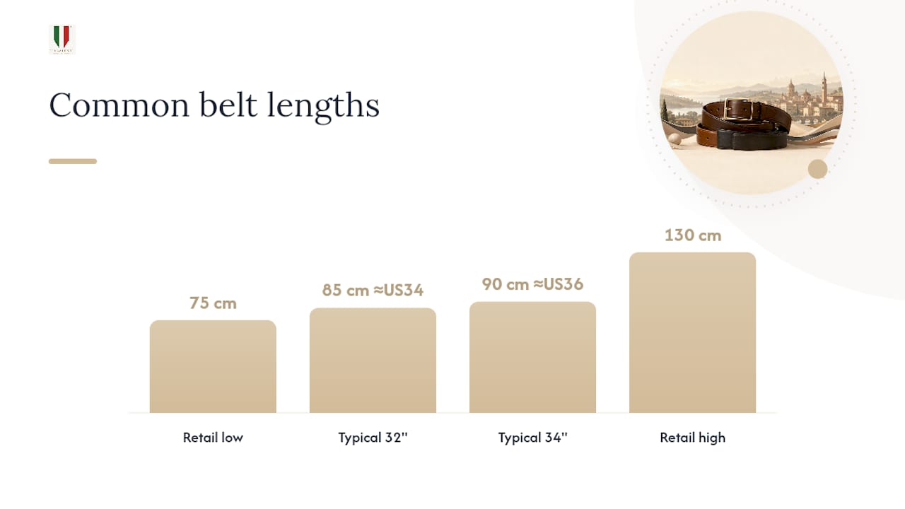 Belt Size Conversion Chart: Centimeters to Inches — overview diagram