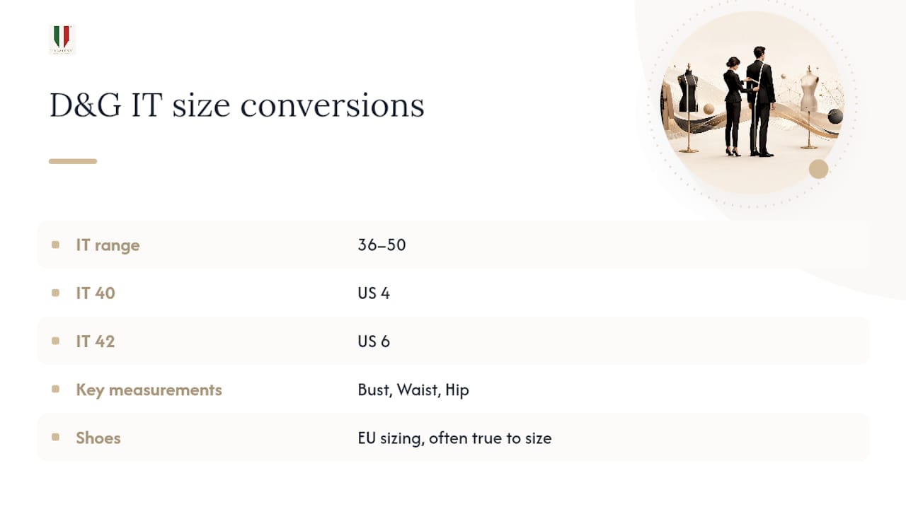Italian sizing conversions and body measurements