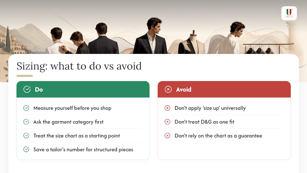 The Real Problem With Dolce & Gabbana Sizing Advice — overview diagram