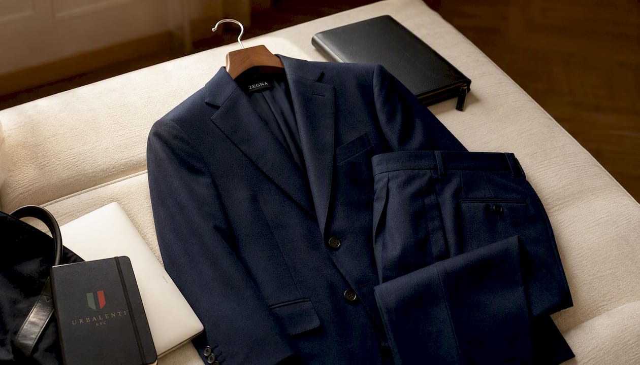 ZEGNA Blue Wool Two-Piece Suit