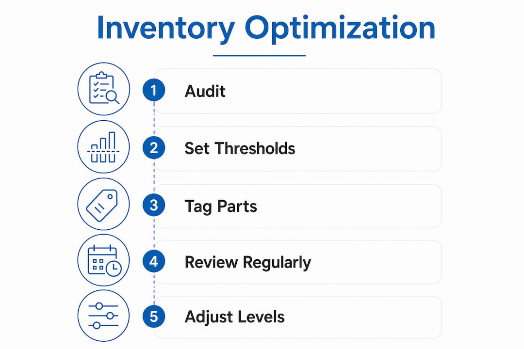 Infographic illustrating inventory optimization steps