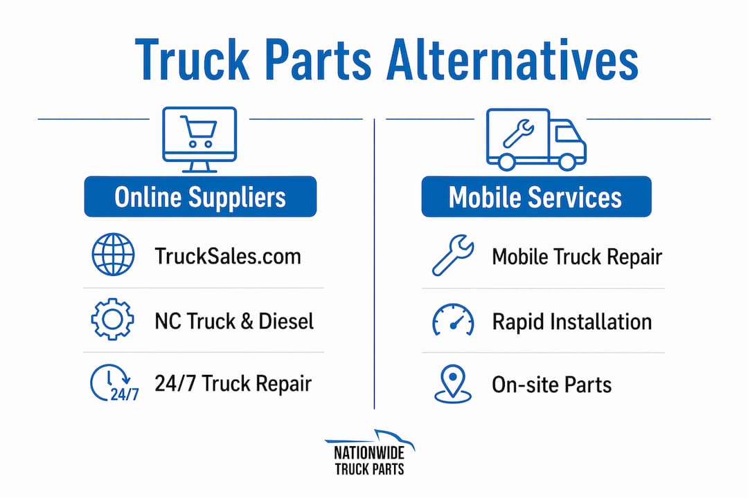 Infographic comparing truck parts alternatives categories