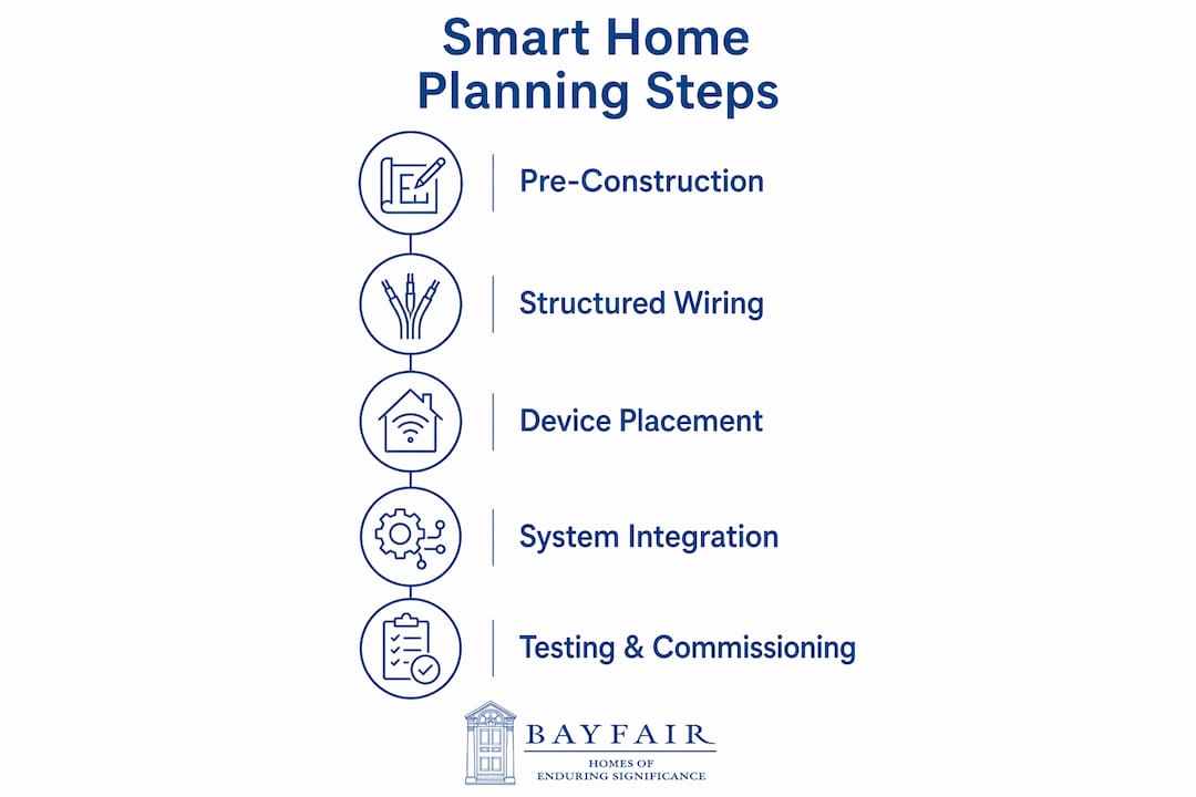 Infographic showing smart home planning steps