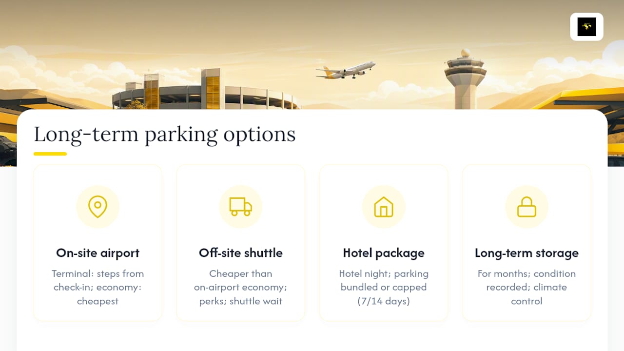 Diagram comparing long-term vehicle parking options