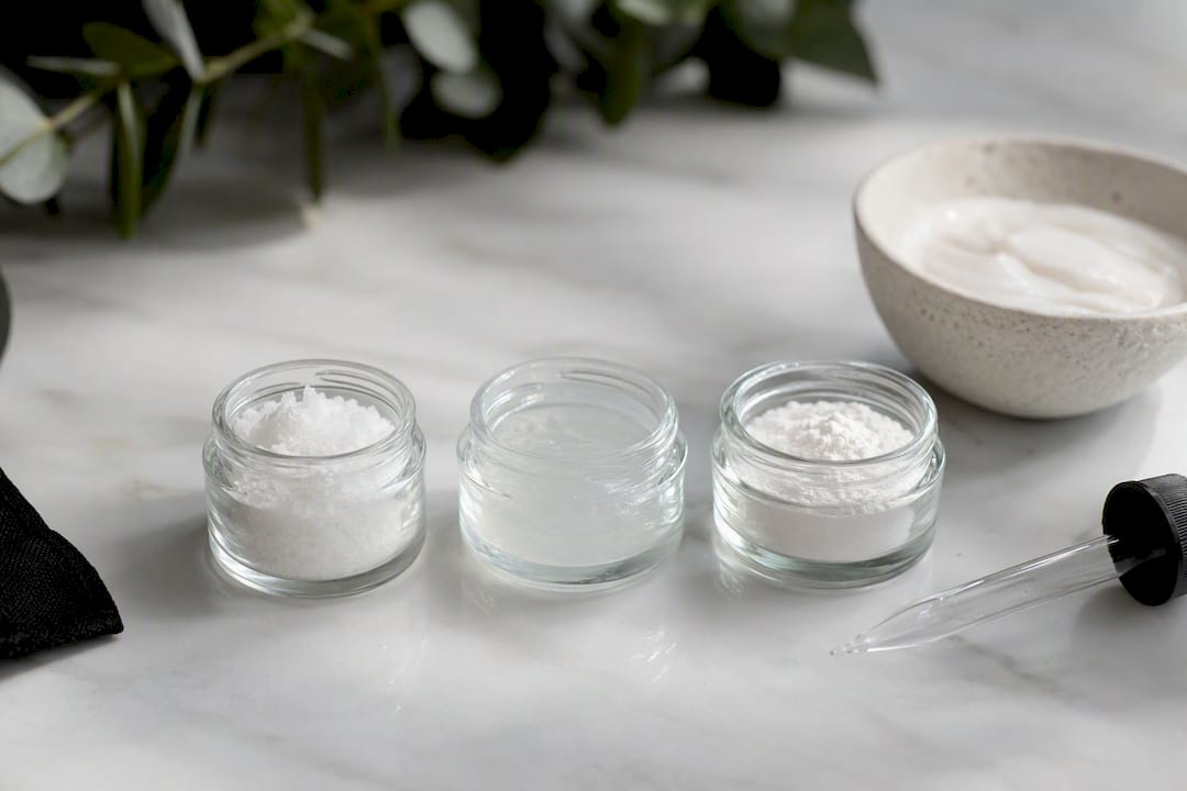 Textures of skin-healing ingredients in containers