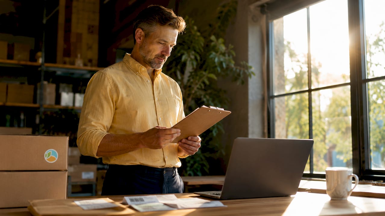 Warehouse manager reviewing expedited shipping schedules