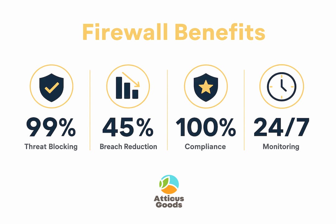 Infographic highlighting key firewall benefits