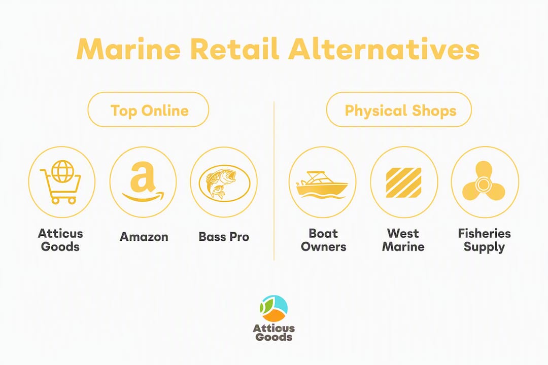 Infographic showing marine retail alternative categories