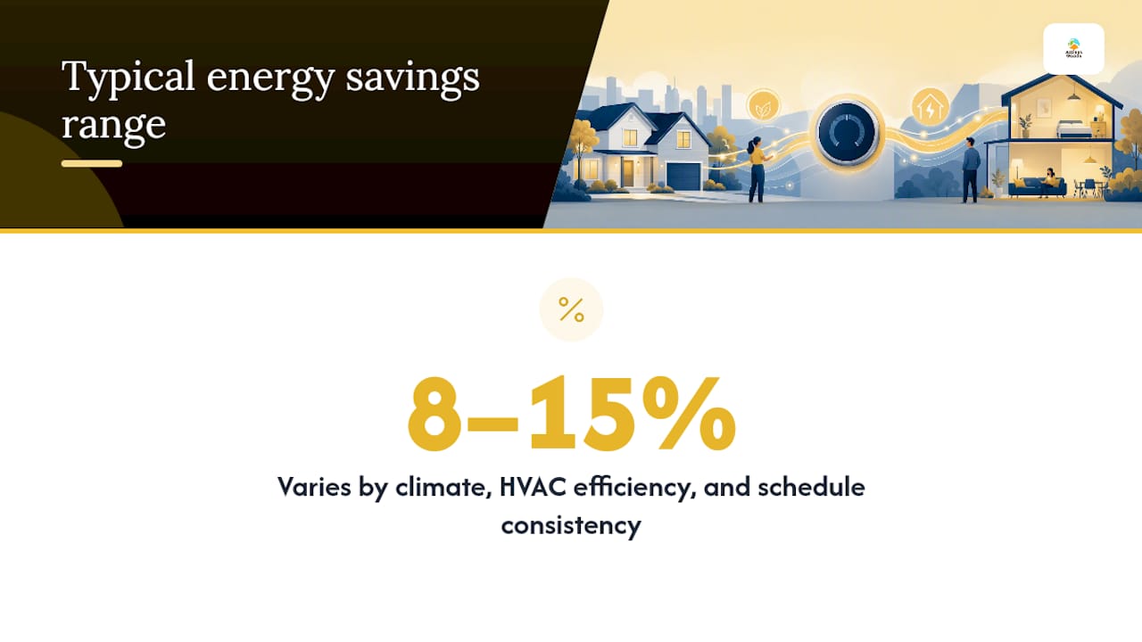 Smart thermostat savings range and influencing factors