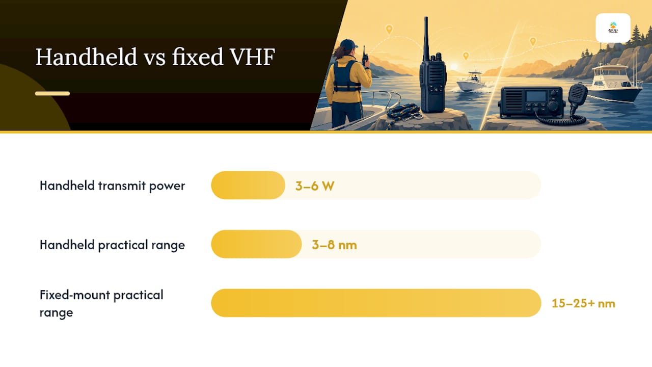 Handheld and fixed-mount VHF range comparison