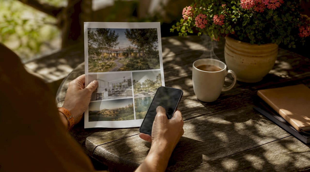 Hands comparing direct booking options for Houston rentals