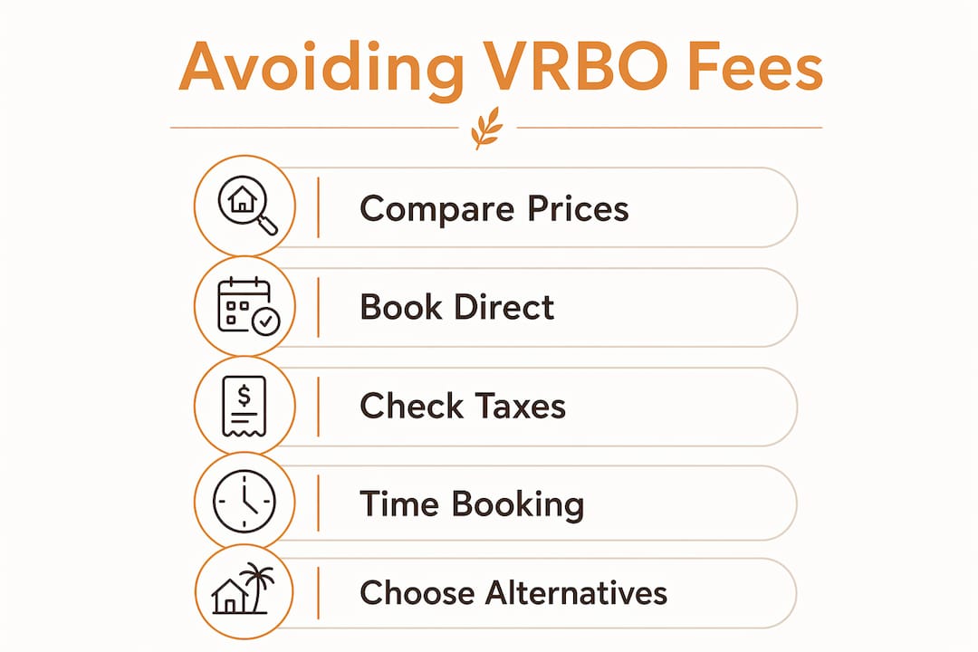 Infographic outlining steps to avoid VRBO surcharges on Houston rentals