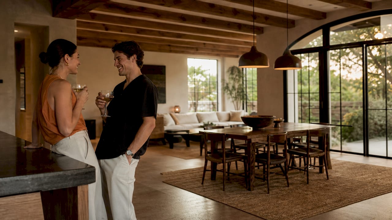 Communal living space in group rental