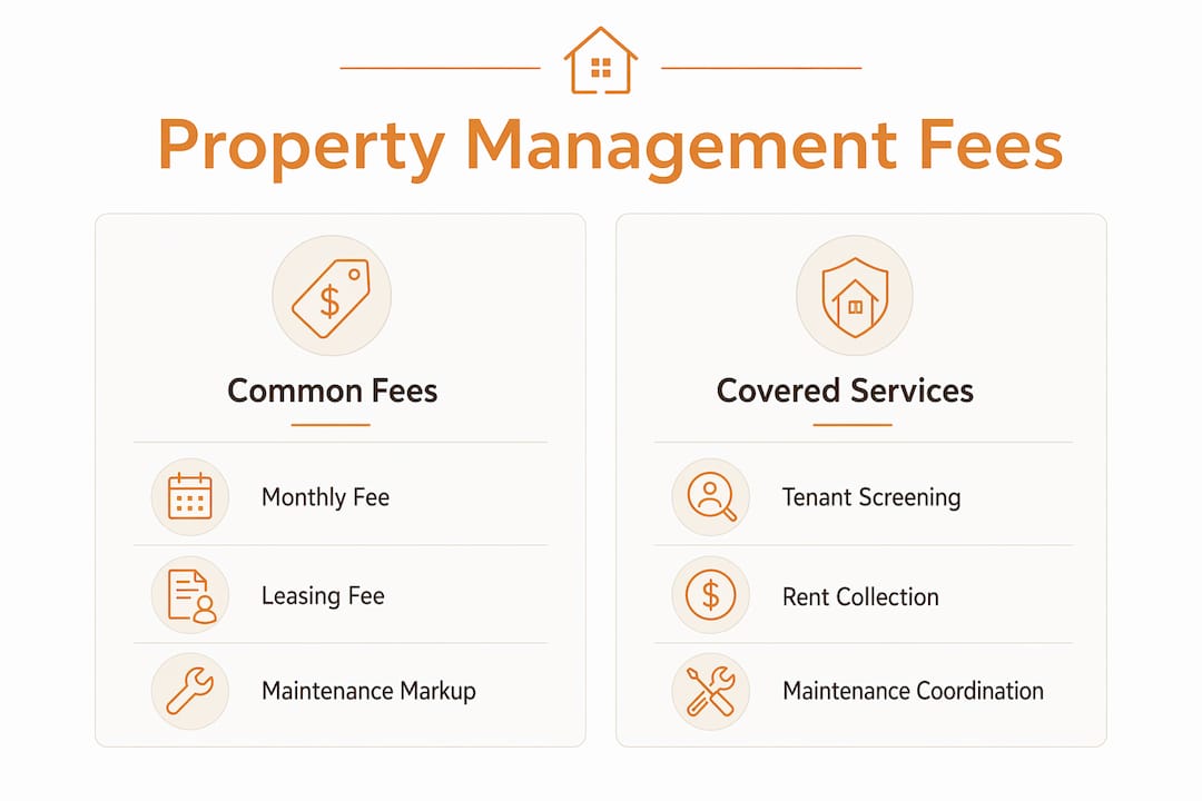 Infographic comparing fees and services in property management