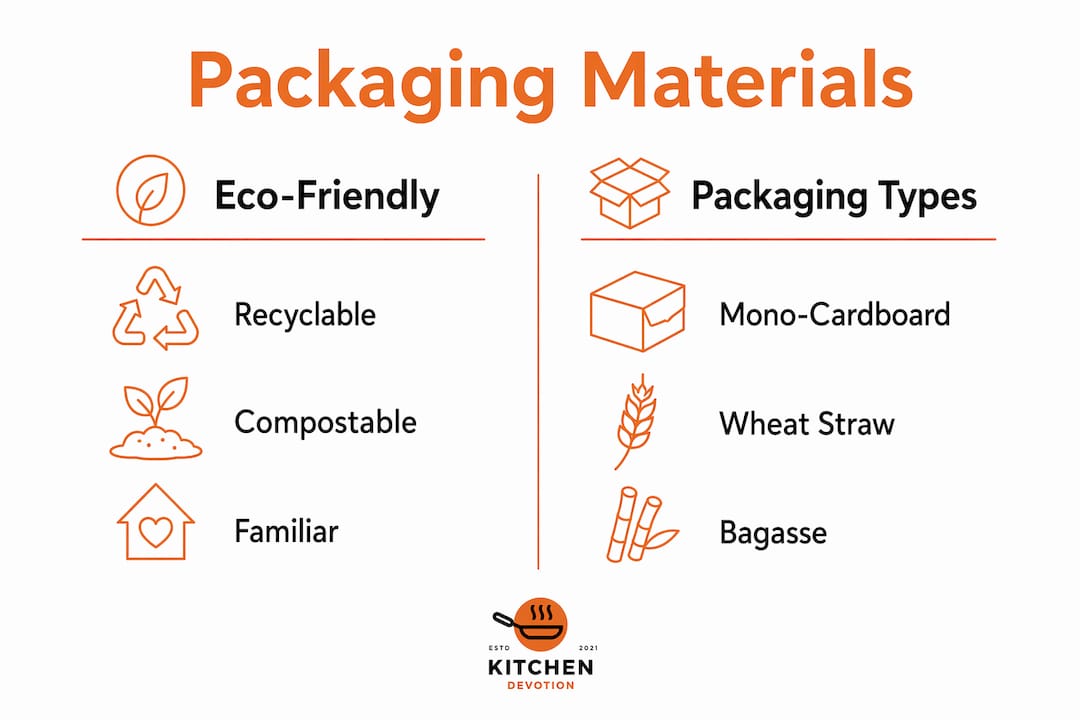 Infographic comparing eco-friendly packaging materials