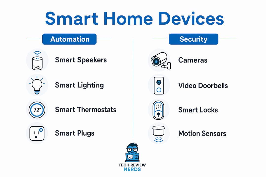 Infographic showing smart home device categories