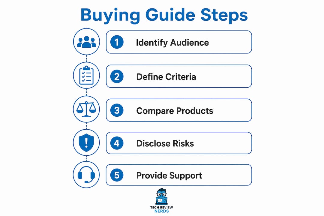 Infographic illustrating key steps to create buying guide
