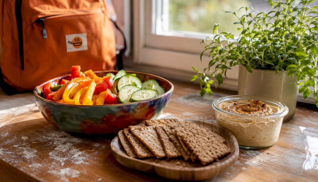 Kitchen counter with accessible healthy snacks