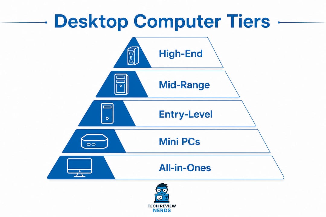 Infographic showing desktop computer tiers