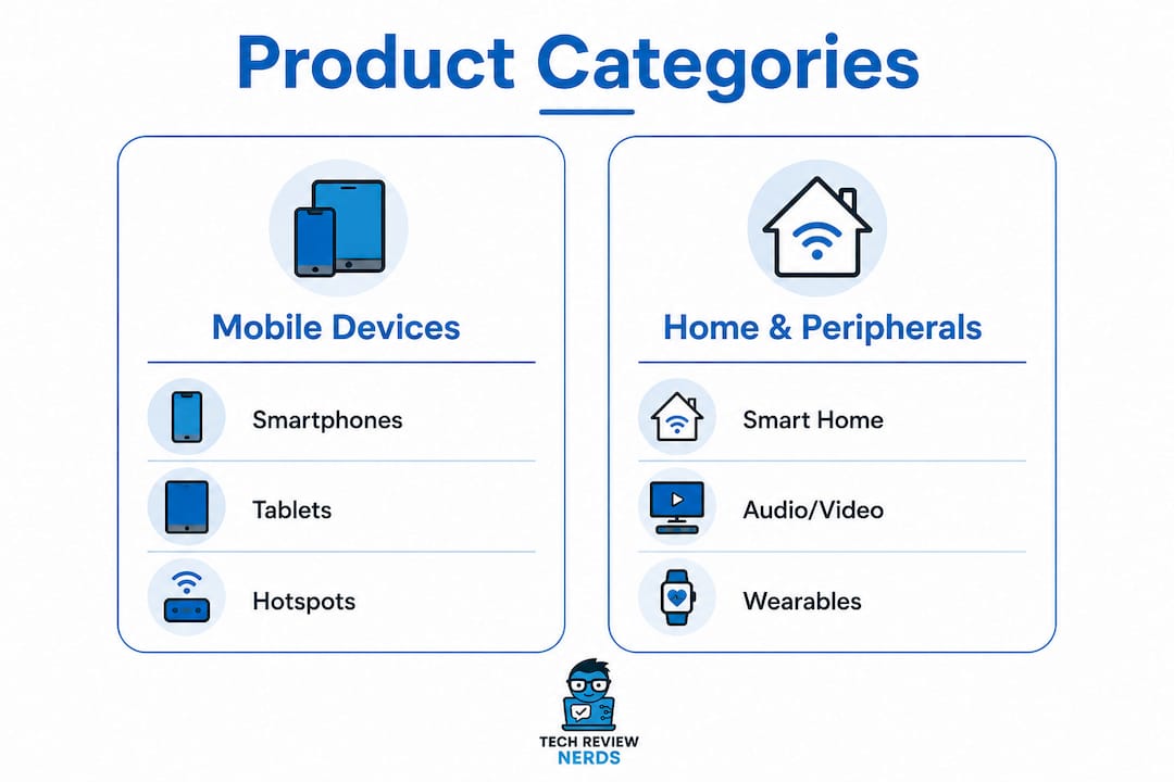 Infographic illustrating consumer electronics product categories