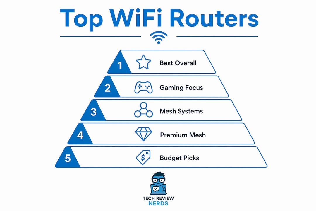Infographic ranking top WiFi routers in 2026
