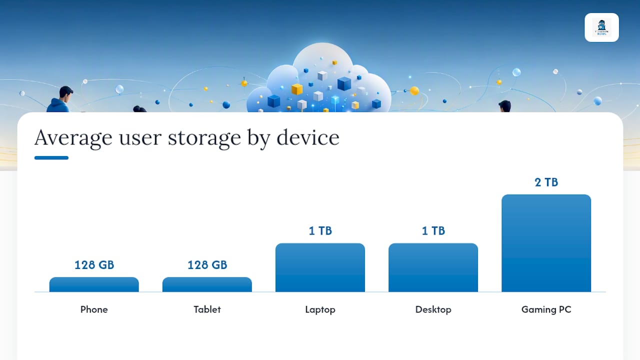 Bar chart of storage needs by device and user type