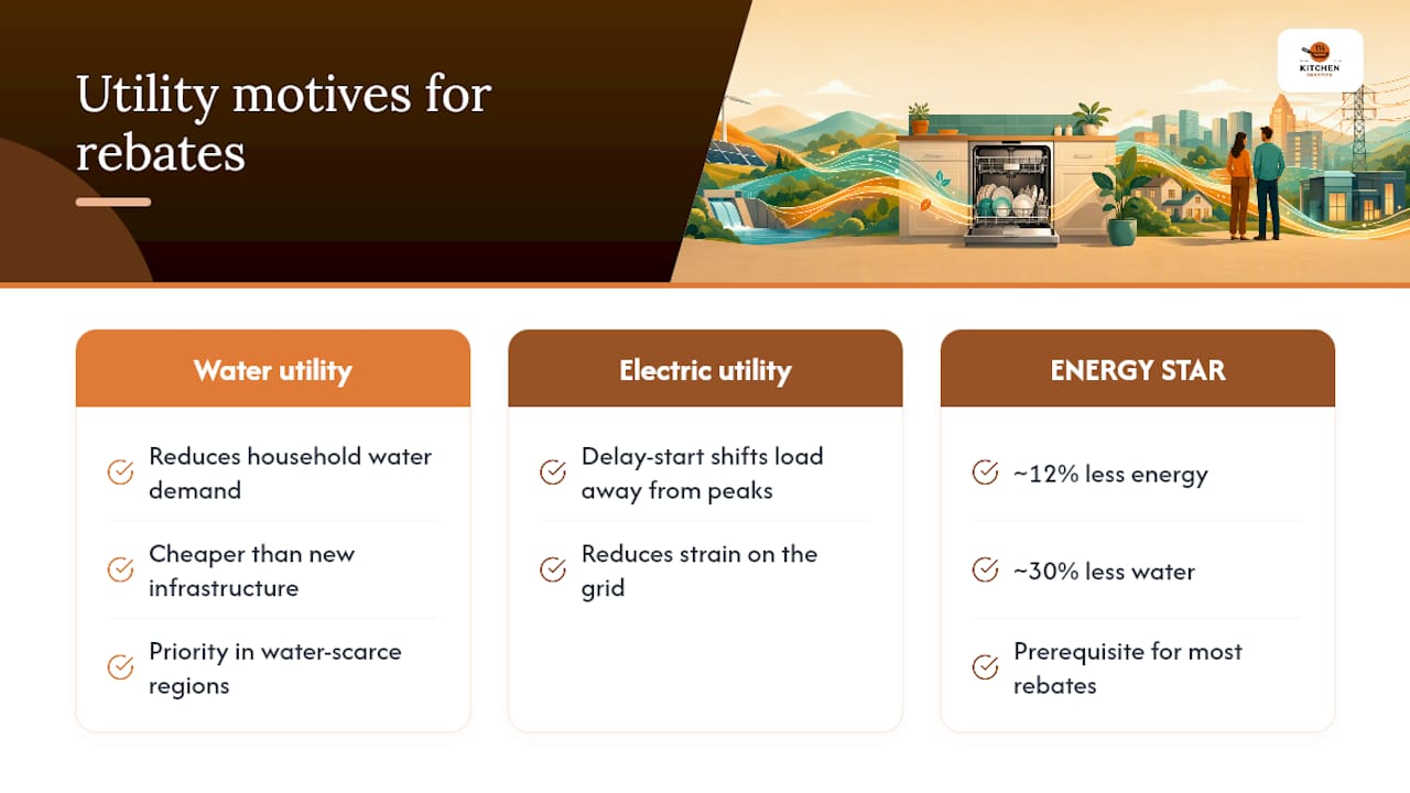 Why utilities pay you to buy an efficient dishwasher — overview diagram