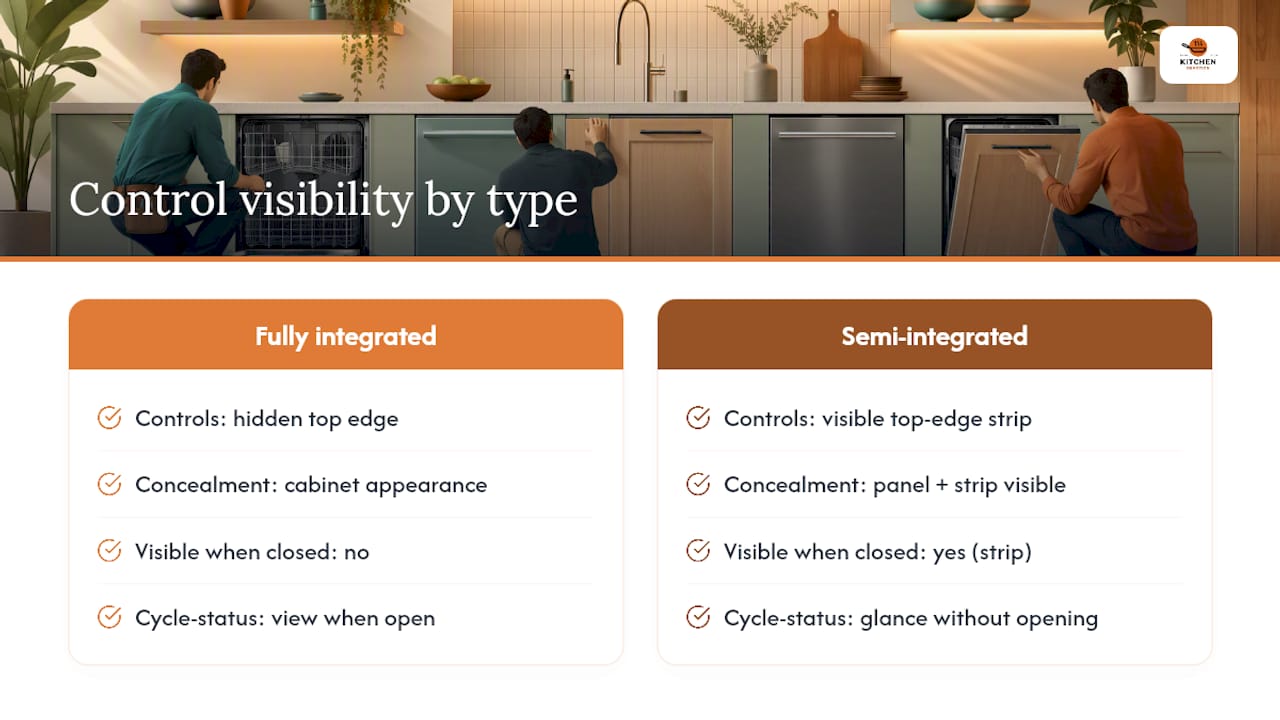 Fully versus semi-integrated dishwasher comparison