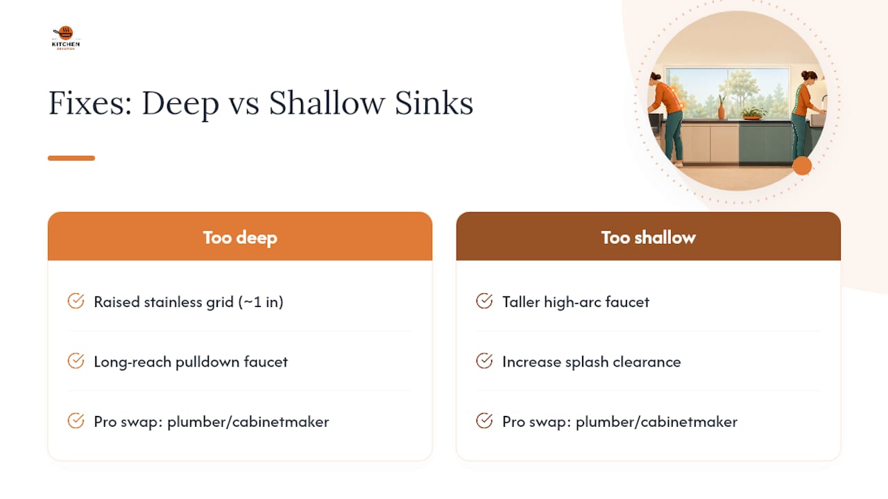 Comparison of remedies for sink depth problems