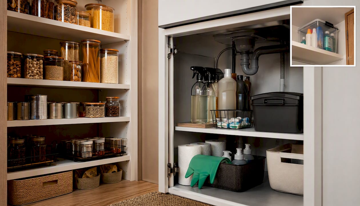 Food separated from household chemical storage