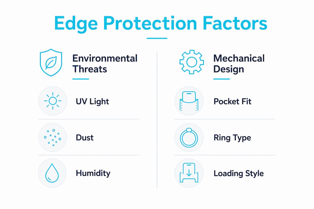 Why Enclosed Binders Protect Collection Edges Best Infographic comparing environmental and mechanical edge protection factors