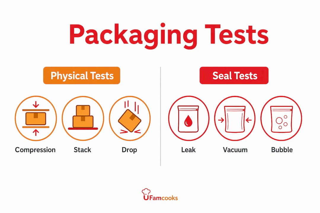 Infographic comparing physical and seal packaging tests