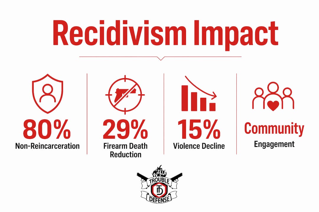Infographic showing key firearms education impact statistics