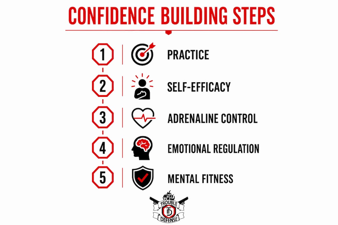 Infographic of steps building shooting confidence