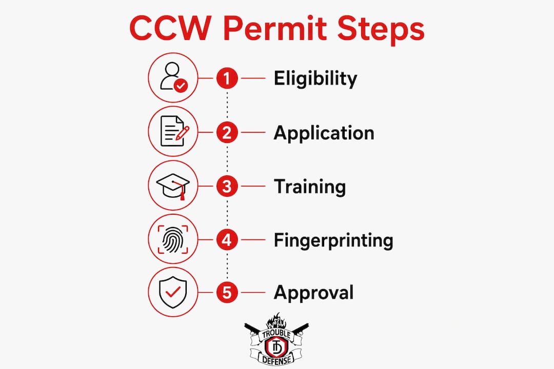 Infographic showing legal CCW permit steps